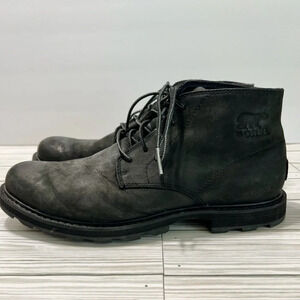 SOREL Men’s Madson‎ Chukka Waterproof Black Lace Up Boots Size 8.5 Seam-sealed